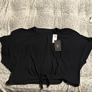Abercrombie YPB Black Tie-Front Women's Top